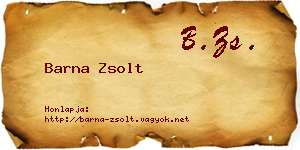 Barna Zsolt névjegykártya